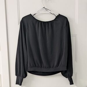 Gentle Fawn Black Scoop Neck Raglan Sleeve Blouse Size Medium Minimalist Top